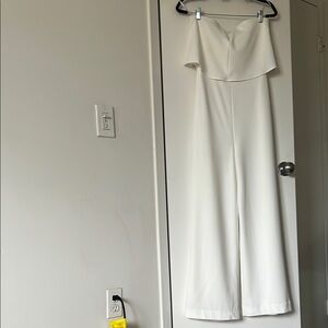 Lulu's White Sleeveless Jumpsuit with Straight-Leg Silhouette